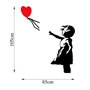 Wallity Banksy - 13 Escultura de pared metálica en Negro y Rojo